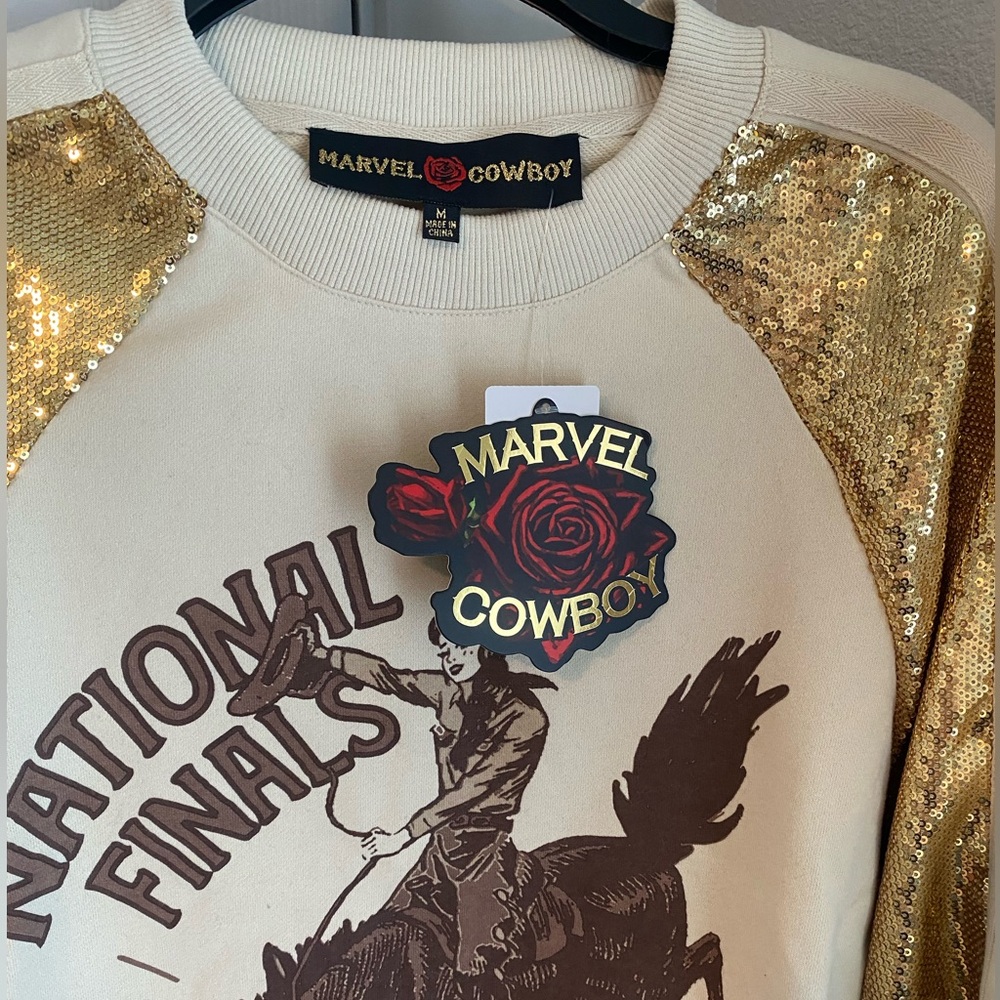 Gold Sequin Rodeo Sweatshirt - Picture 4 of 4